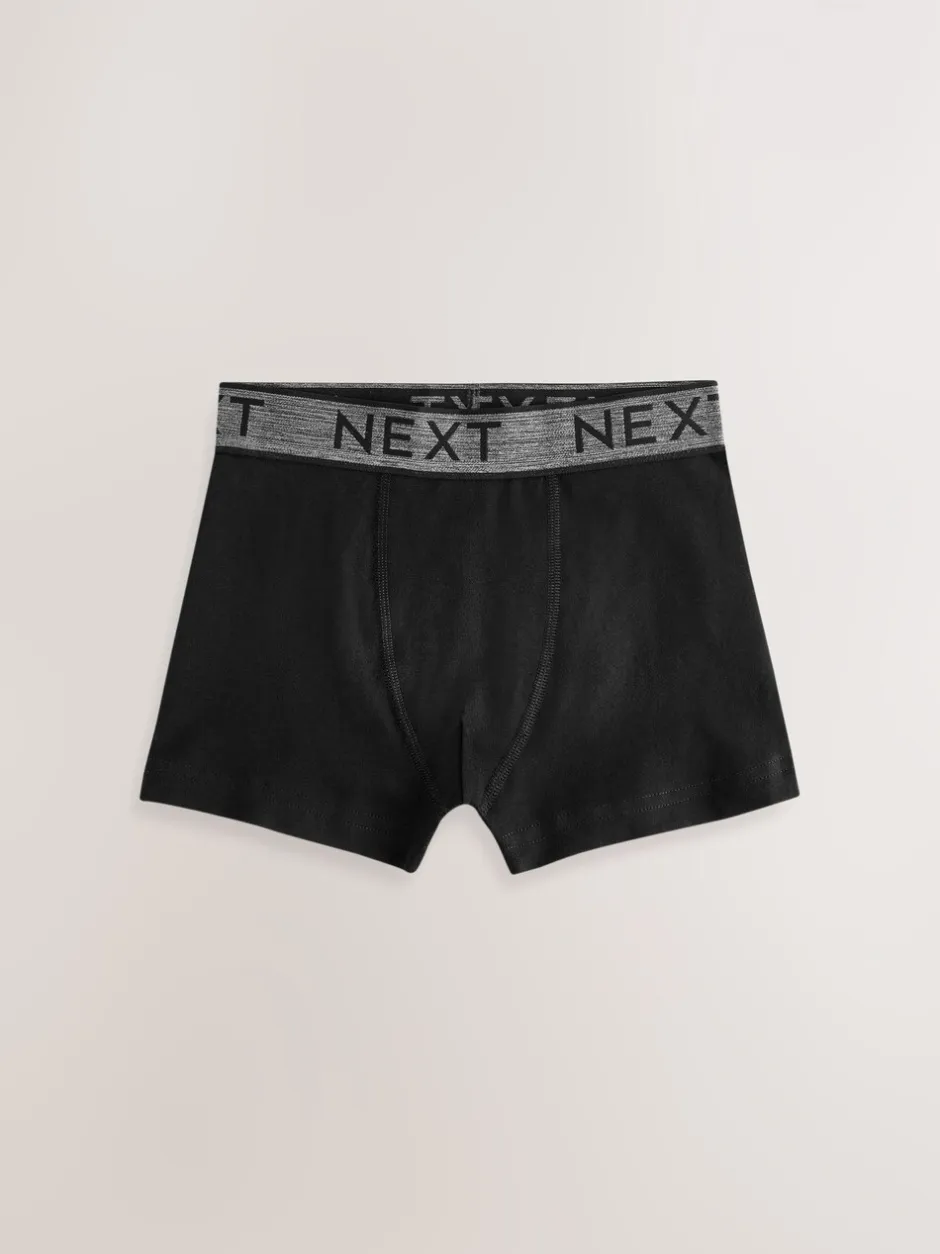 Multipacks|Ondergoed*Next Zwart met grijze tailleband - Verpakking van 10 trunks (1,5-16jr)