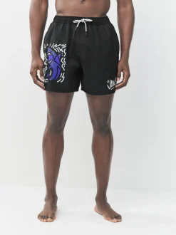 Badkleding|Next Zwart met Jaws - Gelicenseerde zwembroek met print
