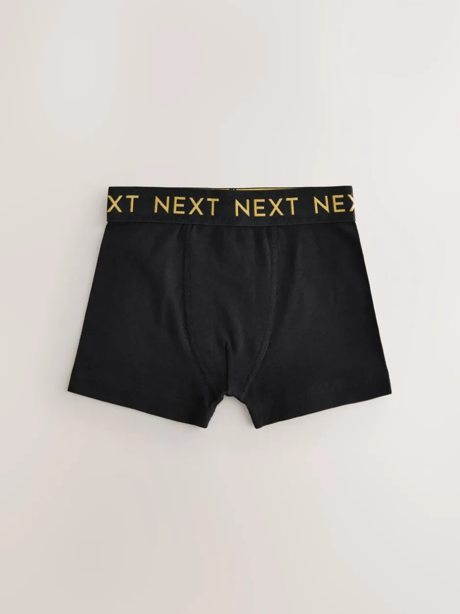 Ondergoed*Next Zwart met luxe goudkleurige tailleband - Verpakking van 5 trunks (1,5-16jr)