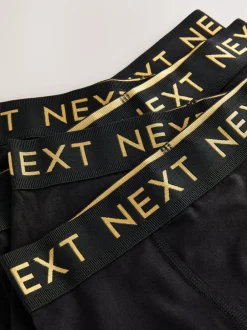 Ondergoed*Next Zwart met luxe goudkleurige tailleband - Verpakking van 5 trunks (1,5-16jr)