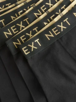 Ondergoed|Next Zwart met luxe goudkleurige tailleband - Verpakking van 10 trunks (1,5-16jr)