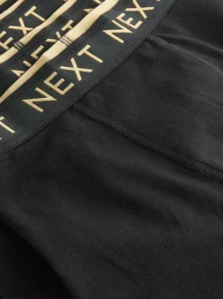 Ondergoed|Next Zwart met luxe goudkleurige tailleband - Verpakking van 10 trunks (1,5-16jr)