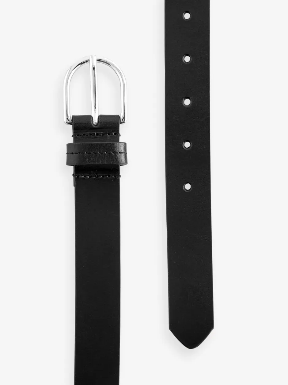 Ceintuurs|Next Zwart met zilver - Standaard leren riem