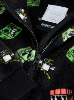 Nachtkleding En Pyjama's*Next Zwart Minecraft - Fleece onesie met licentie (4-16jr)