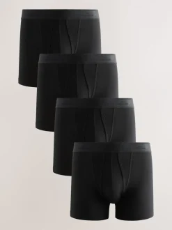 Ondergoed|Ondergoed|Next Zwart Modal - Verpakking van 4 - Signature boxershorts