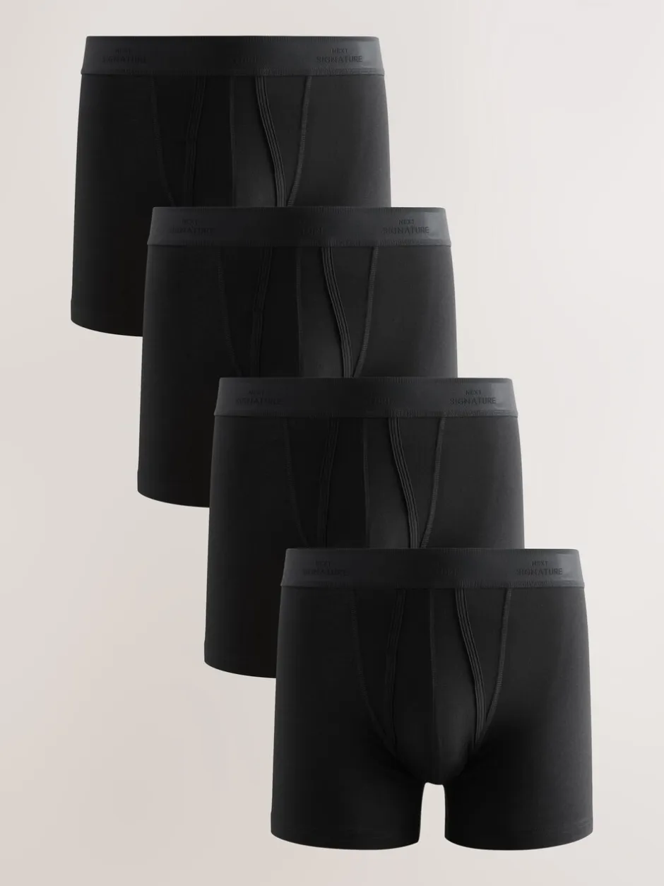 Ondergoed|Ondergoed|Next Zwart Modal - Verpakking van 4 - Signature boxershorts