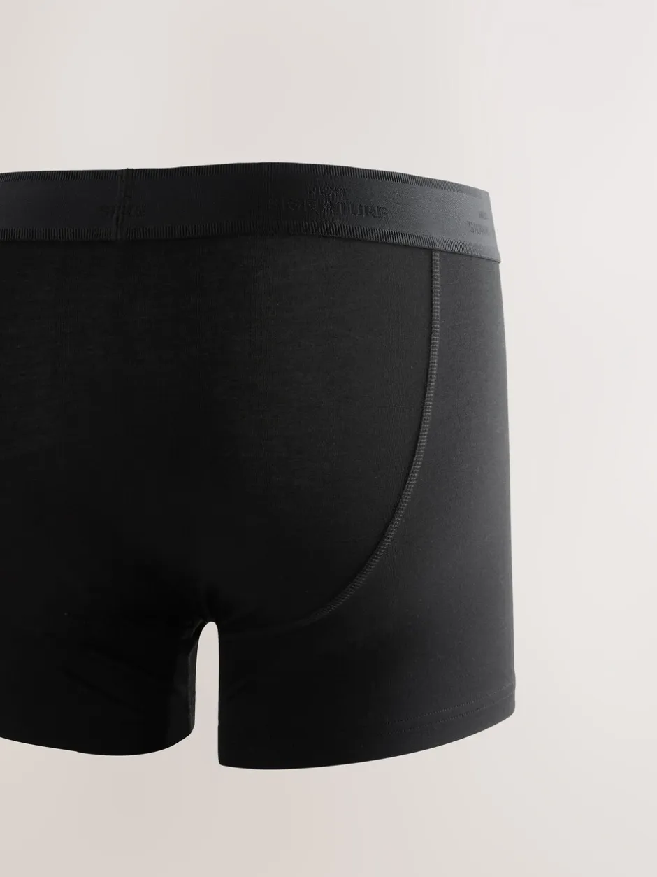 Ondergoed|Ondergoed|Next Zwart Modal - Verpakking van 4 - Signature boxershorts