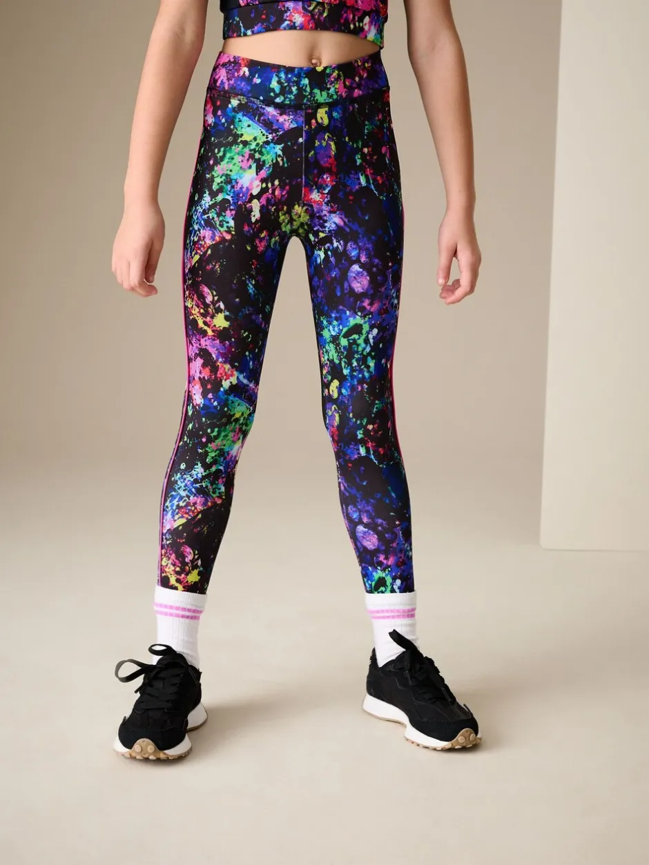 Broeken En Leggings|Next Zwart Multi Splat - Sportlegging (3-16 jr)