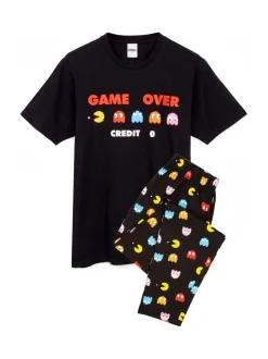 Pyjama's*Vanilla Underground - pyjama met lange pijpen Zwart Pacman