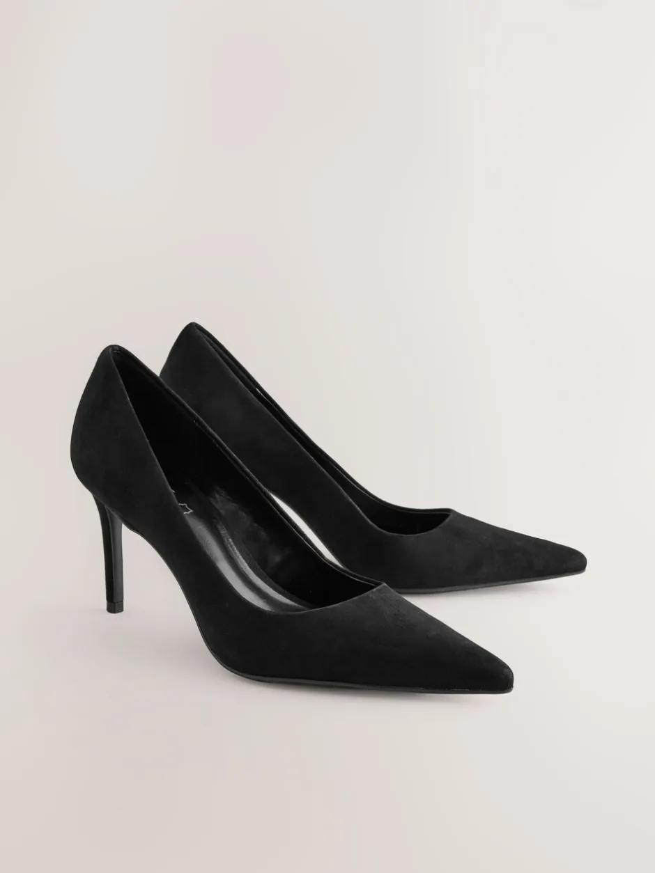 Schoenen Met Hakken*Next - Leren mid-court pumps Zwart suède