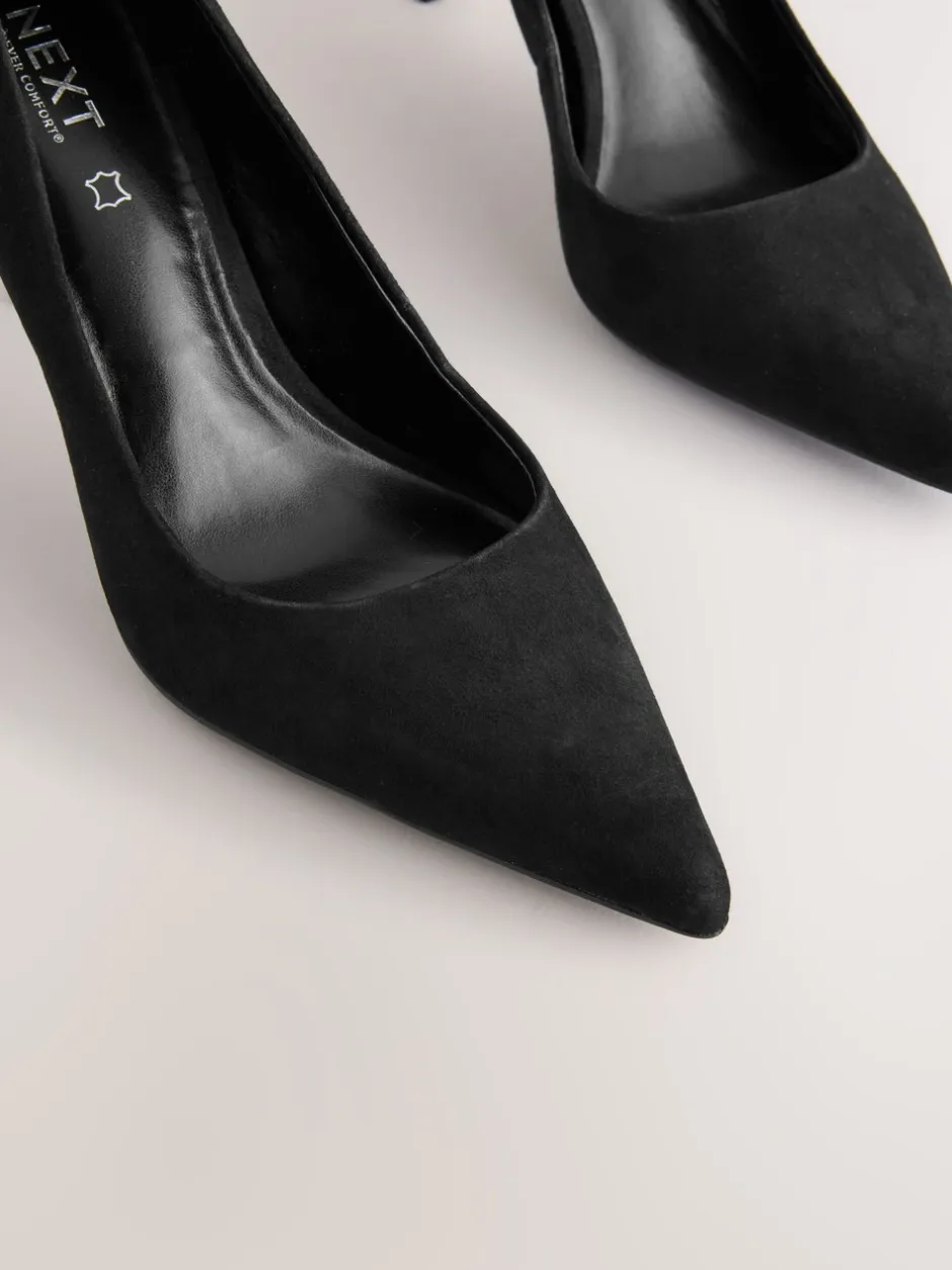Schoenen Met Hakken*Next - Leren mid-court pumps Zwart suède
