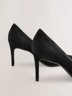Schoenen Met Hakken*Next - Leren mid-court pumps Zwart suède