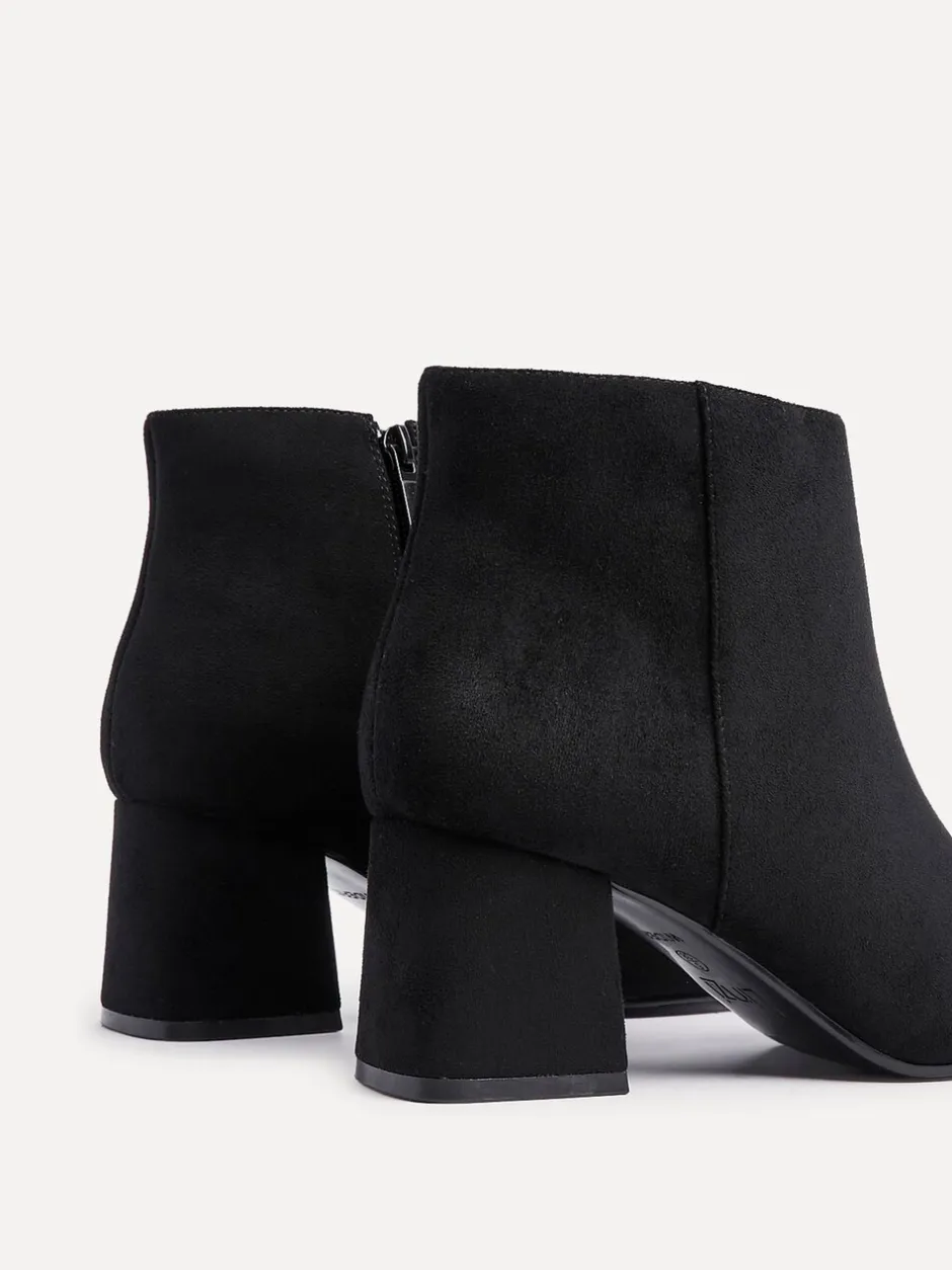 Ruimvallend En Extraruimvallend|Linzi - Alba Wide Fit Block Heeled Ankle Boots Zwart suède