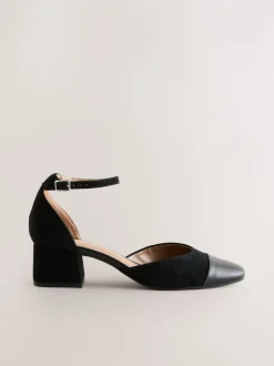 Schoenen Met Hakken|Gelegenheidskleding|Next - Toe Cap Block Heels Zwart suède