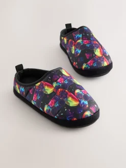 Nachtkleding En Pyjama's|Pantoffels|Next Zwart veelkleurige Gamer - Warme gevoerde pantoffelmuiltjes