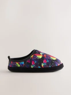 Nachtkleding En Pyjama's|Pantoffels|Next Zwart veelkleurige Gamer - Warme gevoerde pantoffelmuiltjes