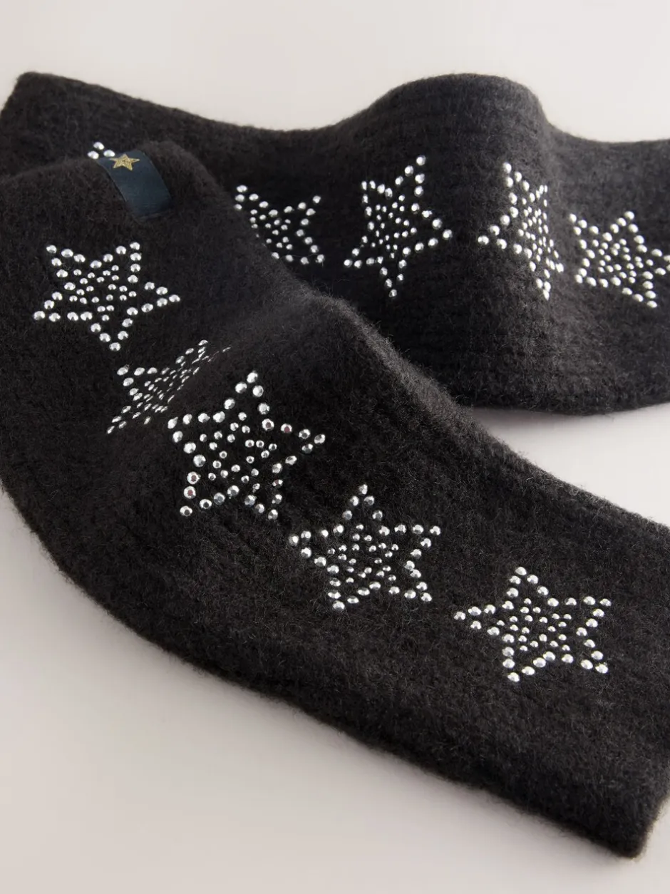 Mutsen, Handschoenen En Sjaals|Rockett St George - Handwarmers Zwart versierd met ster studs