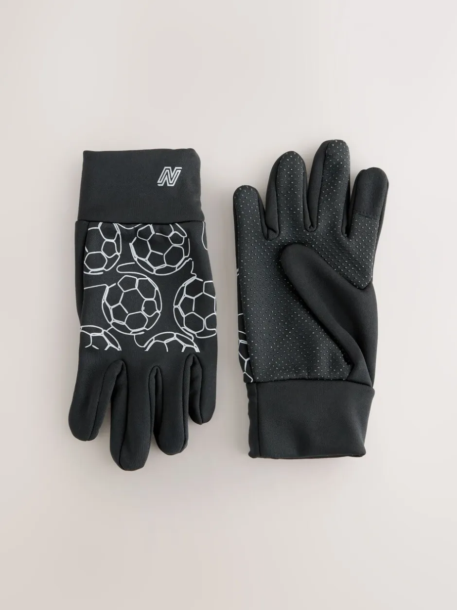Mutsen, Handschoenen En Sjaals|Next - Sportieve handschoenen (3-16jr) Zwart voetbalprint