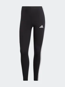 Sportkleding|Leggings En Joggingbroeken*adidas Zwart wit - Essentials katoenen legging met 3 strepen