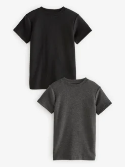 Ondergoed|Nachtkleding En Pyjama's*Next - Set van 2 thermische T-shirts met korte mouwen (2-16jr) Zwart/antraciet