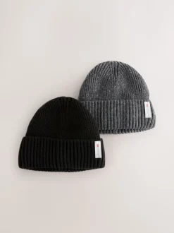 Mutsen, Sjaals En Handschoenen*Next - Thinsulate beanie-mutsen 2 stuks Zwart/antraciet
