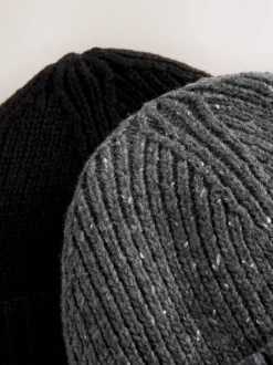 Mutsen, Sjaals En Handschoenen*Next - Thinsulate beanie-mutsen 2 stuks Zwart/antraciet