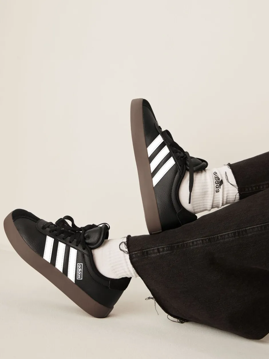 Sneakers|Sneakers*adidas - Vl Court 3.0 Suède sneakers met veters voor kinderen Zwart/bruin