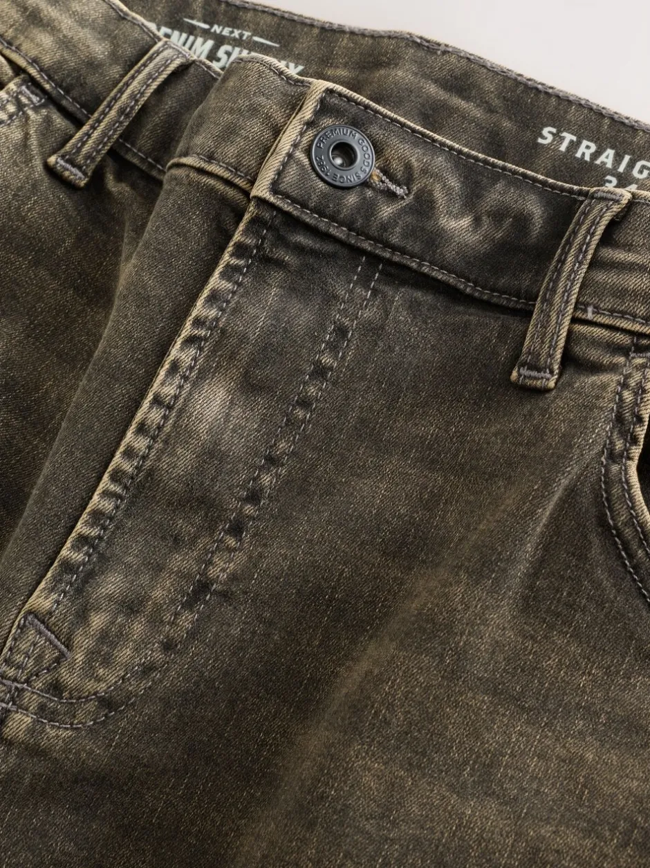 Jeans|Next Zwart/bruin - Rechte, klassieke jeans met stretch