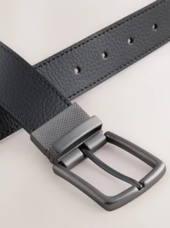 Riemen En Bretels*Next Zwart/bruin - Reversible Grainy Leather Belt