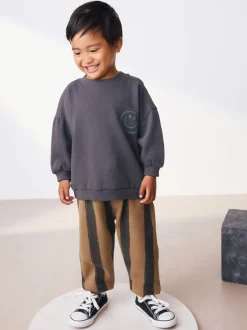 Sets En Combisets|Truien En Breisels*Next Zwart/bruin - Set met sweatshirt en joggingbroek met strepen (3mnd-7jr)