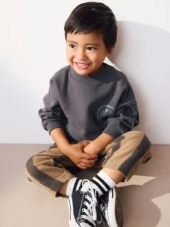 Sets En Combisets|Truien En Breisels*Next Zwart/bruin - Set met sweatshirt en joggingbroek met strepen (3mnd-7jr)