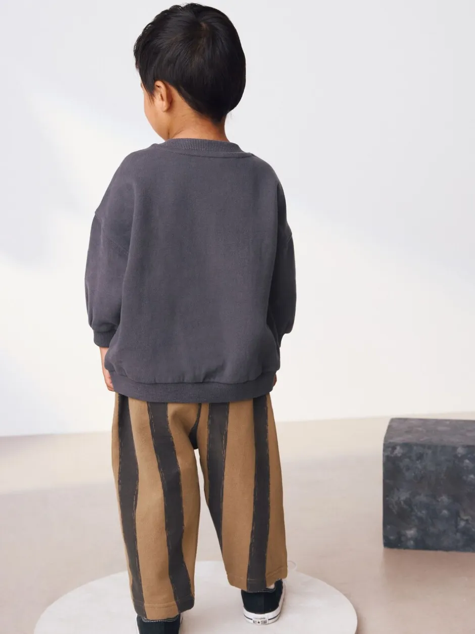 Sets En Combisets|Truien En Breisels*Next Zwart/bruin - Set met sweatshirt en joggingbroek met strepen (3mnd-7jr)