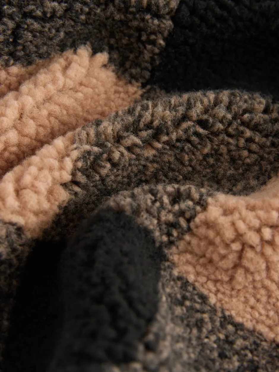 Jassen En Jacks*Next Zwart/bruin Buffalo - Fleece shacket van borg met ruit (3-16jr)