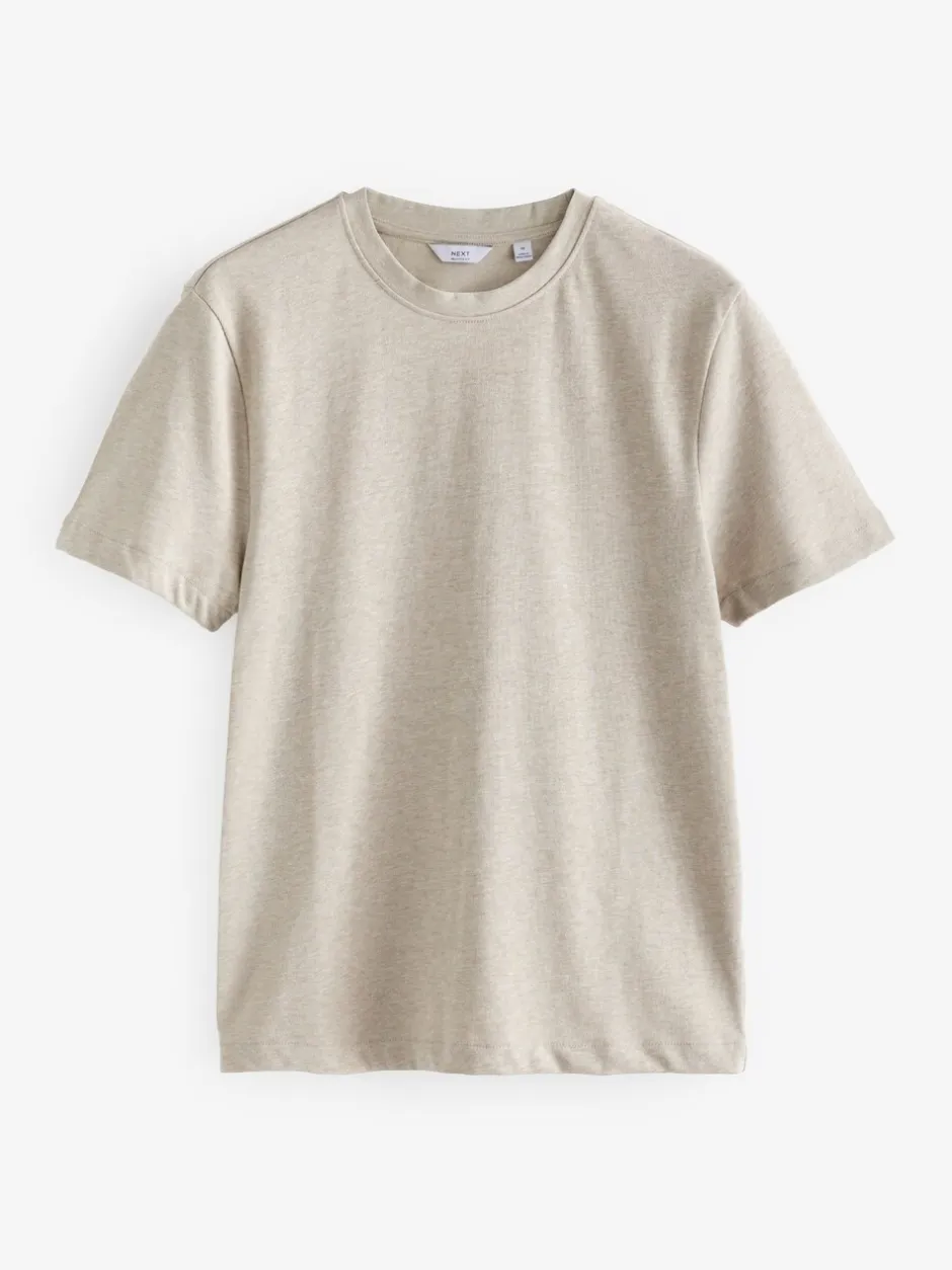 T-Shirts En Hemden*Next Zwart/Bruin/Licht Naturel - Relaxed fit - Verpakking van 3 T-shirts van zware stof