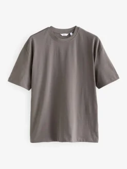 T-Shirts En Hemden*Next Zwart/Bruin/Licht Naturel - Relaxed fit - Verpakking van 3 T-shirts van zware stof