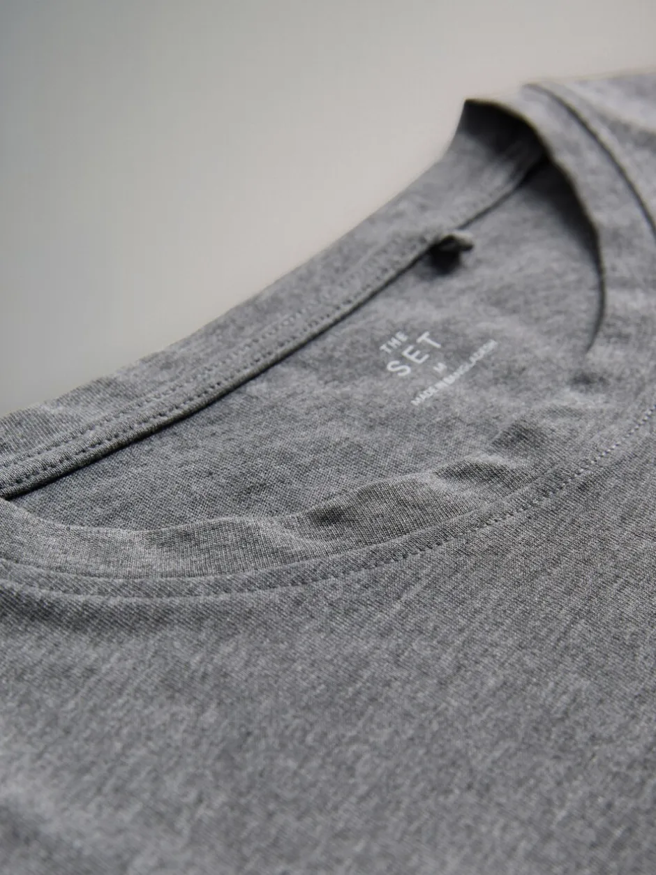 Tops En T-Shirts*The Set - 7 Pack Essential T-Shirts Zwart/Bruin/Taupe/Roze/Lichtroze/Crème/Wit