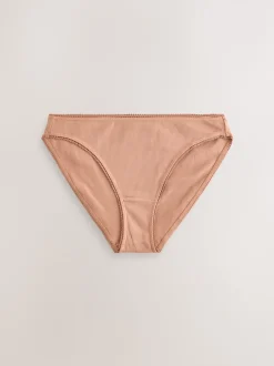 Onderbroeken|Next - Verpakking van 3 geribbelde katoenen slips Zwart/caramel Huidskleur/praline Huidskleur
