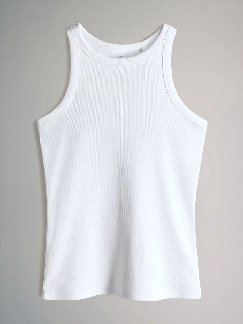 Sportkleding|The Set - 5 Pack Racer Ribbed Vests Zwart/chocoladebruin/taupebruin/streep/wit