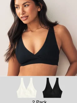 Beha's*Next Zwart/crèmekleurig - Seamless Non Wire Nursing Ultimate Comfort Bras 2 Pack