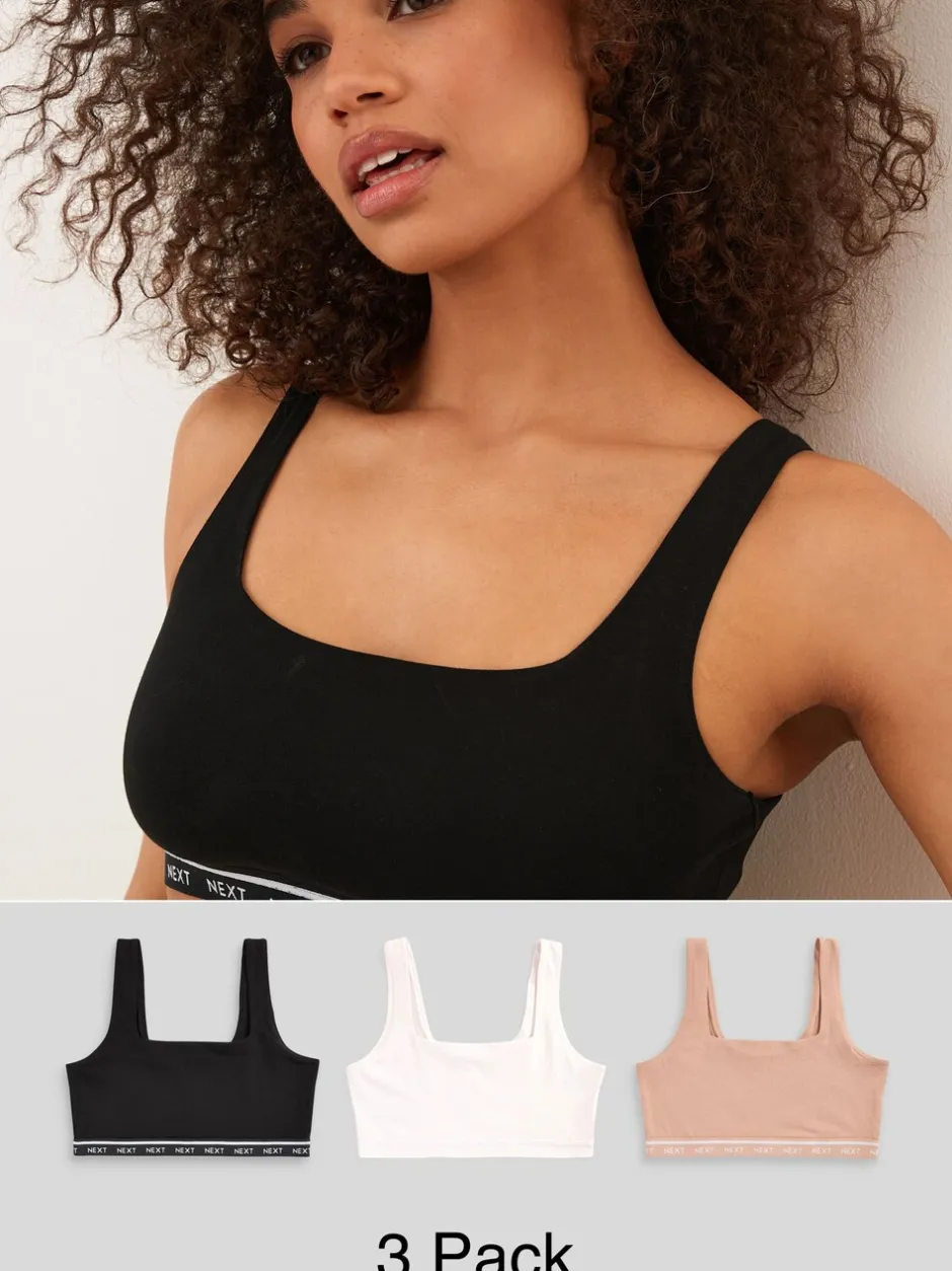Beha's*Next - Gewatteerde cropped tops met ultiem comfort Zwart/crème/praline huidskleur