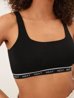 Beha's*Next - Gewatteerde cropped tops met ultiem comfort Zwart/crème/praline huidskleur