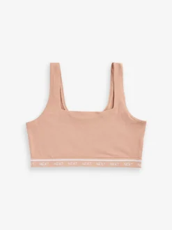 Beha's*Next - Gewatteerde cropped tops met ultiem comfort Zwart/crème/praline huidskleur