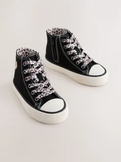 Sneakers*Next Zwart/dierenprint - Hoge sneakers