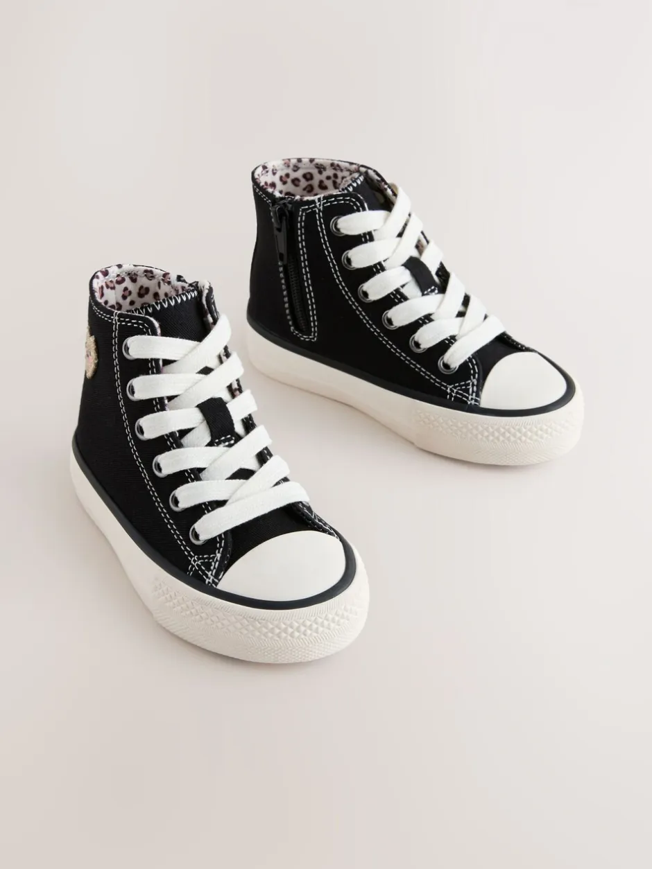 Sneakers*Next Zwart/dierenprint - Hoge sneakers