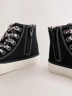 Sneakers*Next Zwart/dierenprint - Hoge sneakers