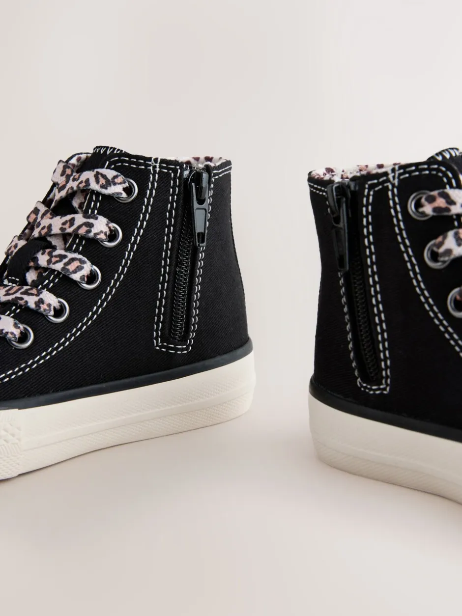 Sneakers*Next Zwart/dierenprint - Hoge sneakers