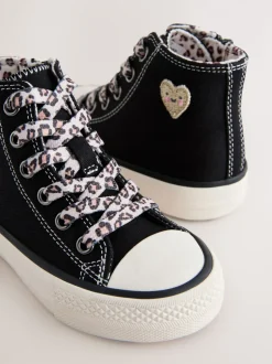 Sneakers*Next Zwart/dierenprint - Hoge sneakers