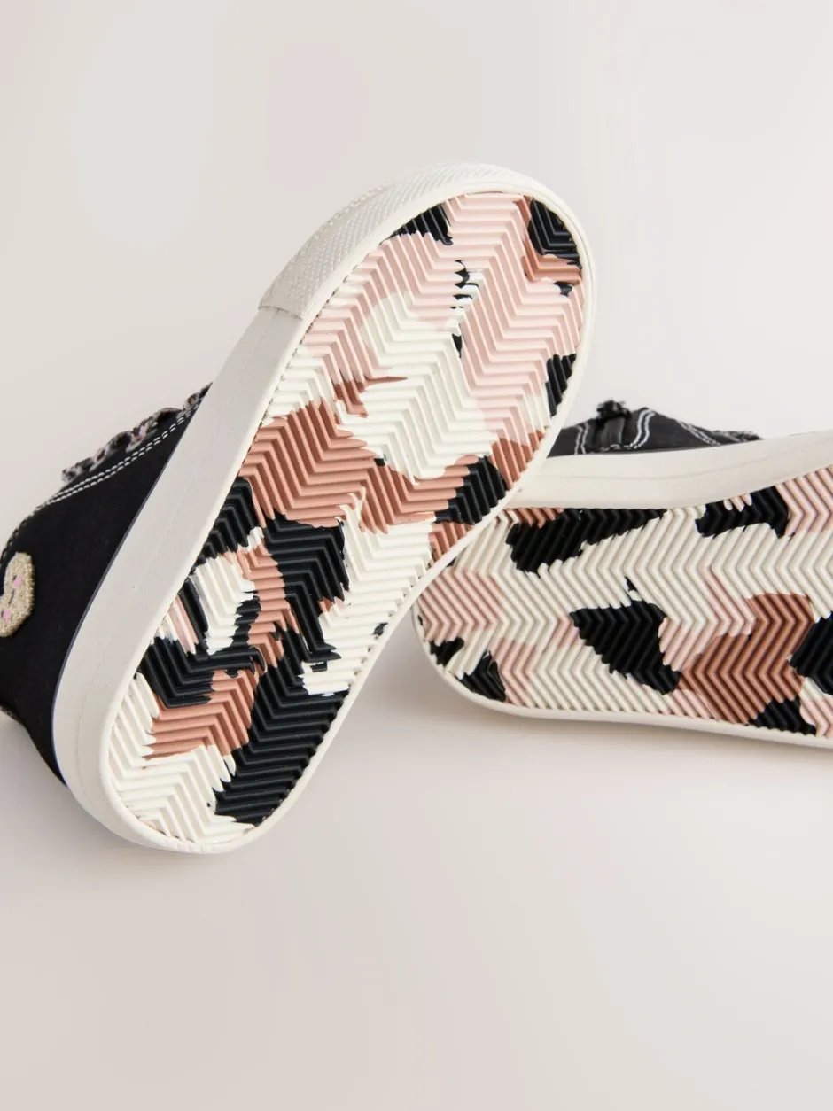 Sneakers*Next Zwart/dierenprint - Hoge sneakers