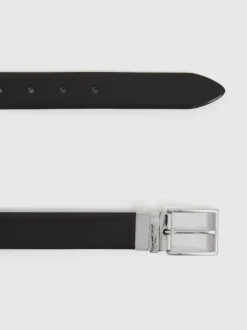 Riemen En Bretels|Reiss - Ricky omkeerbare leren riem Zwart/donkerbruin