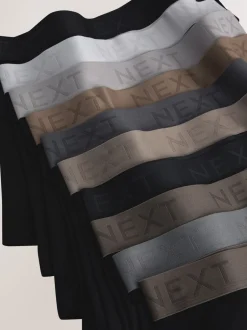 Ondergoed|Ondergoed*Next Zwarte neutrale tailleband - Standaard - 10 Boxershorts zonder plooi